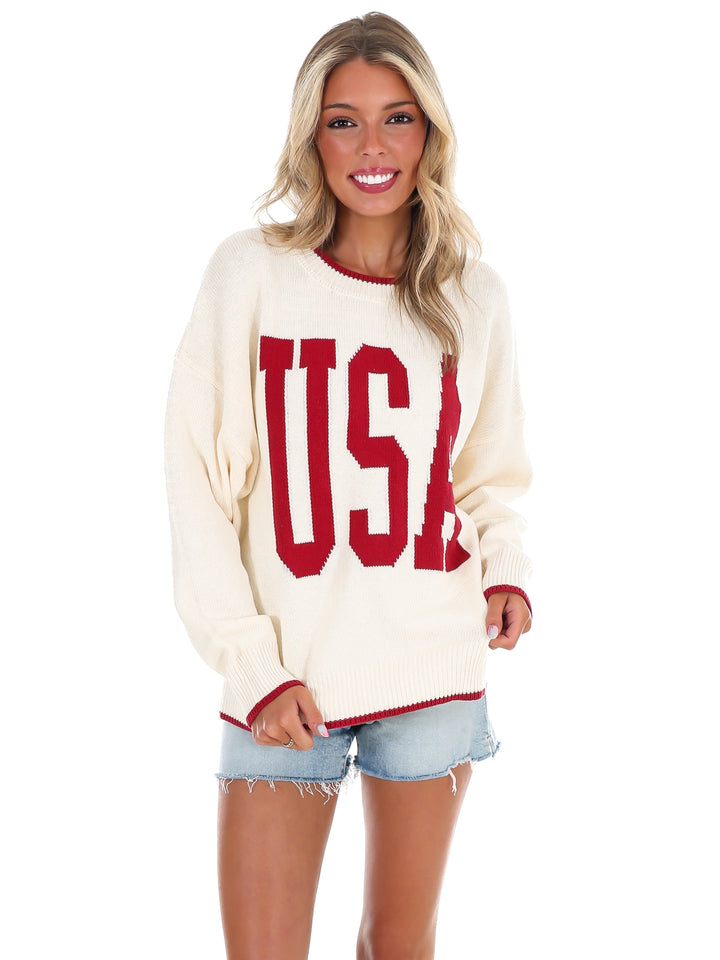 Red, White & Cute USA Sweater