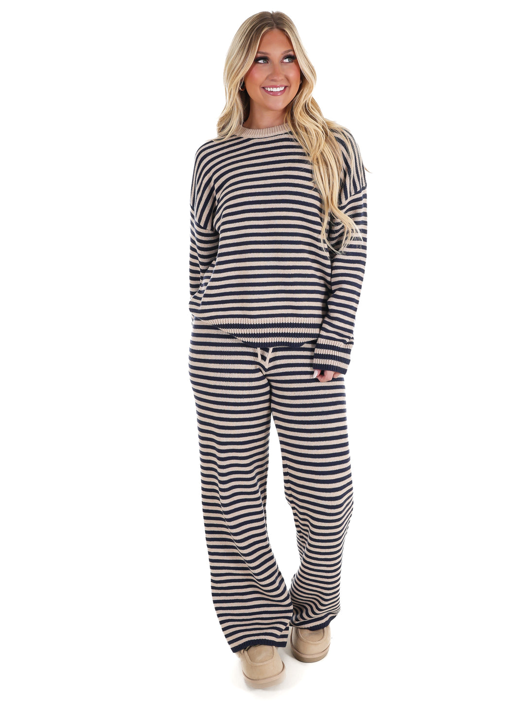 Relax & Repeat Stripe Sweater Set