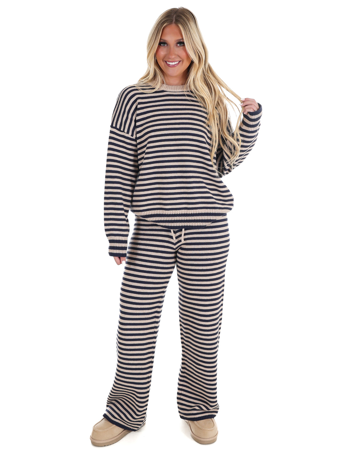 Relax & Repeat Stripe Sweater Set