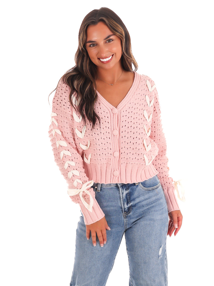 Ribbon Whimsy Sweater Cardigan