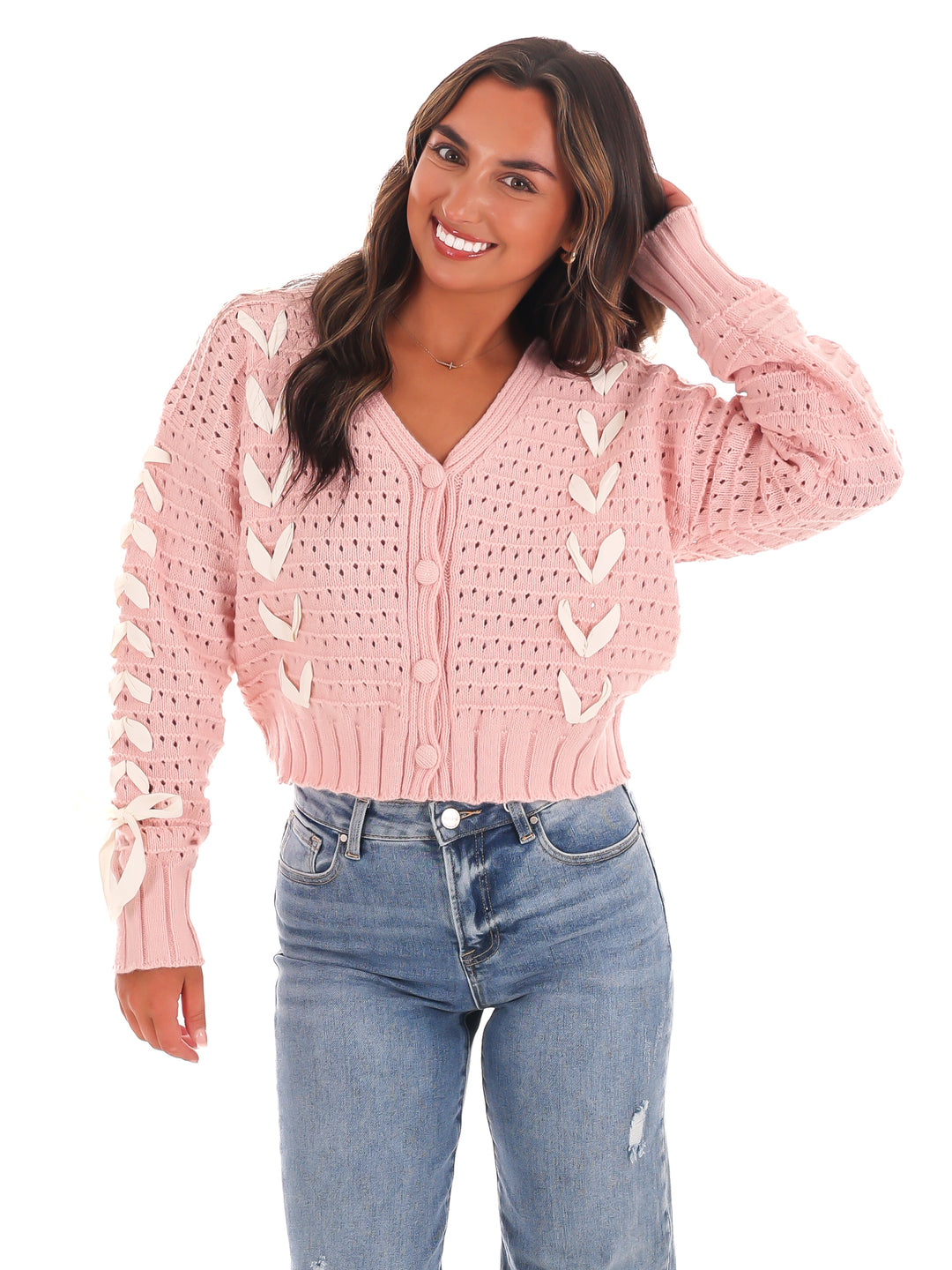 Ribbon Whimsy Sweater Cardigan