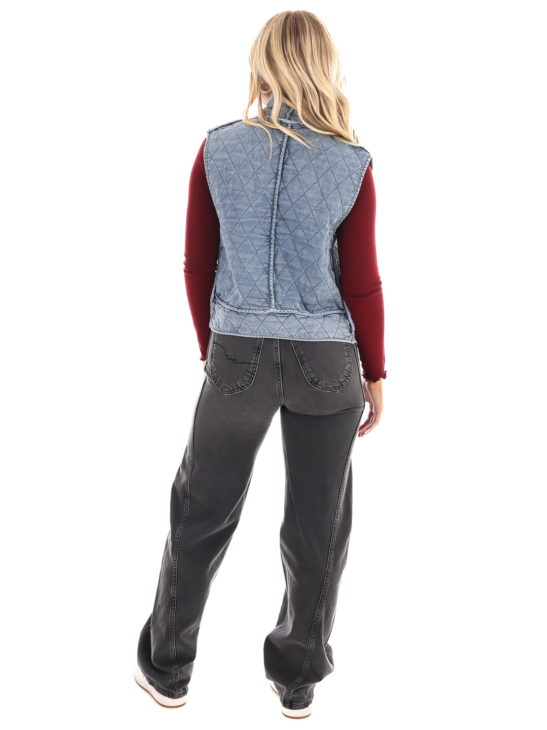 Read All About It Quilted Denim Vest