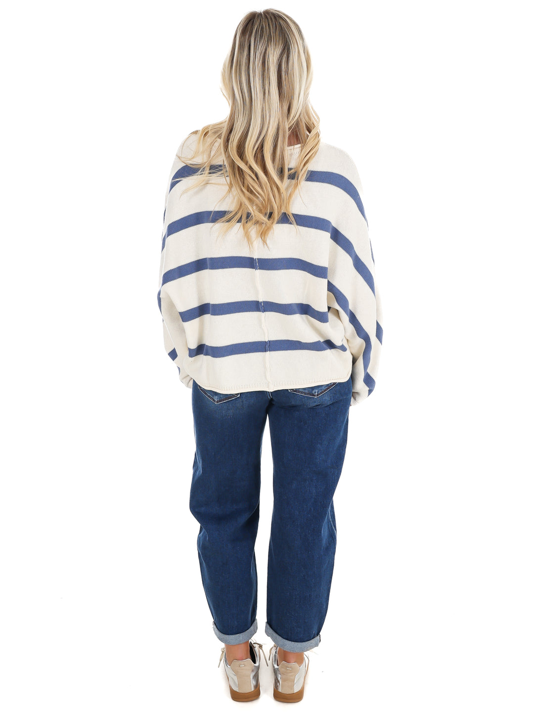 Laid Back Chic Stripe Dolman Sleeve Sweater