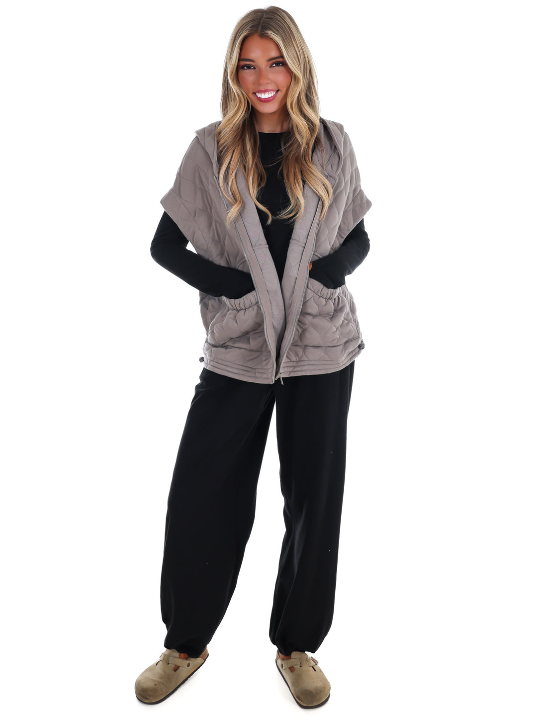 Bubble Quilt Cinch Hoodie Vest