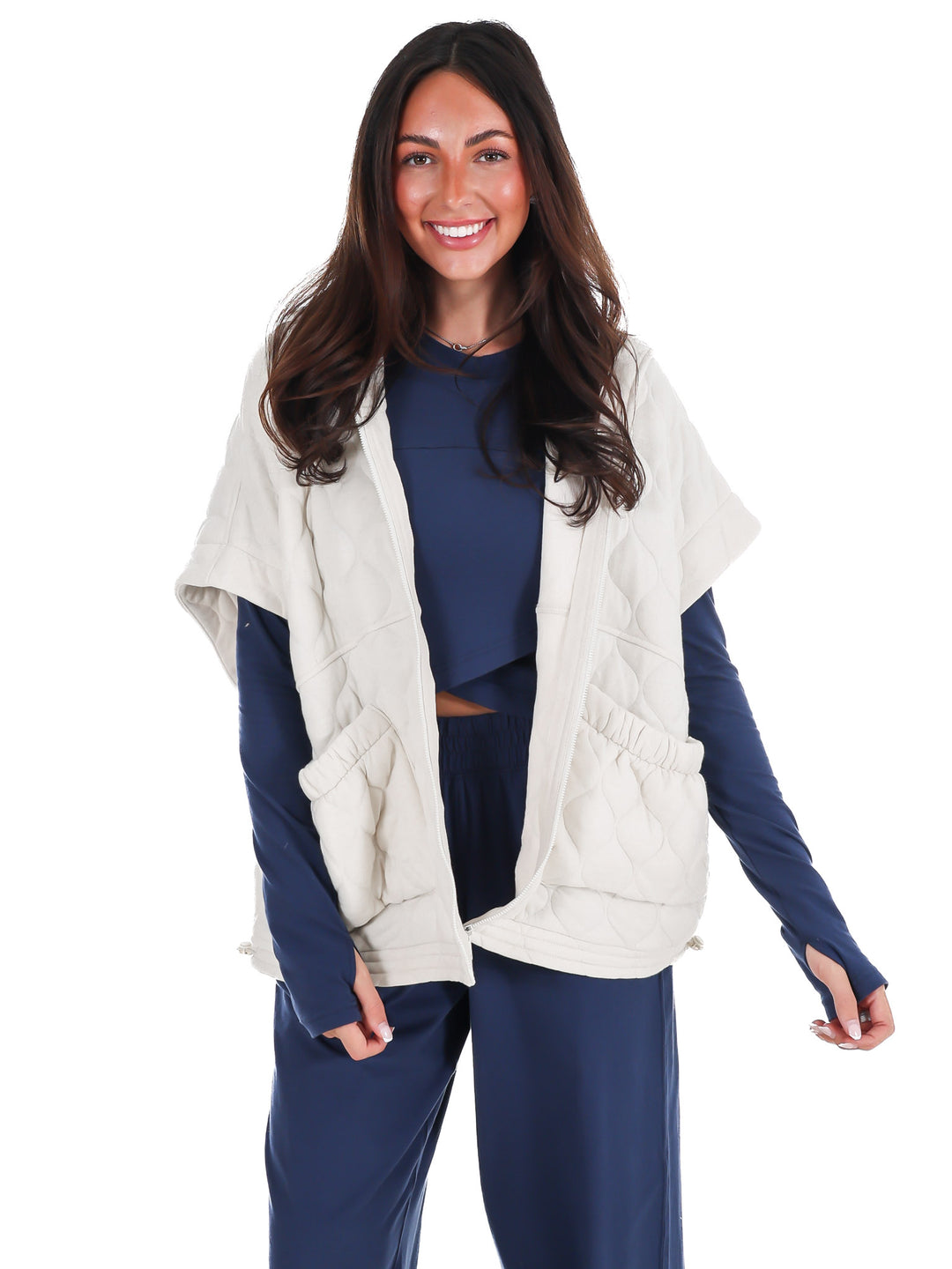Bubble Quilt Cinch Hoodie Vest