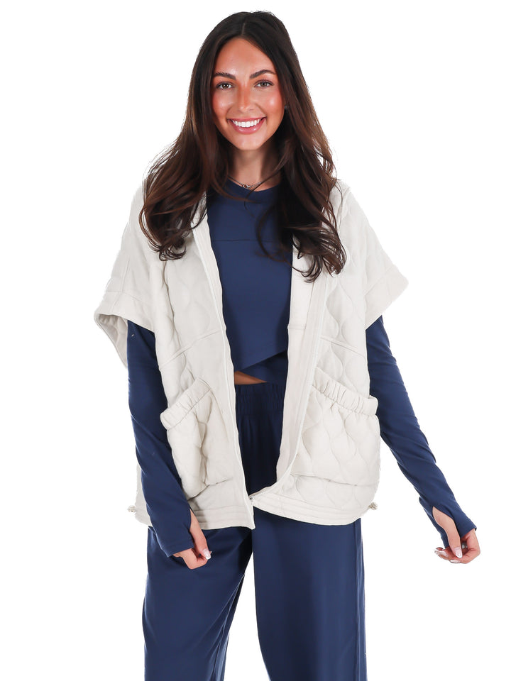 Bubble Quilt Cinch Hoodie Vest