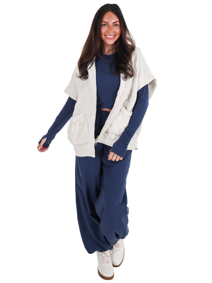 Bubble Quilt Cinch Hoodie Vest