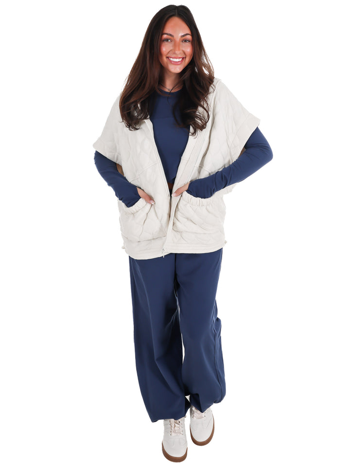 Bubble Quilt Cinch Hoodie Vest