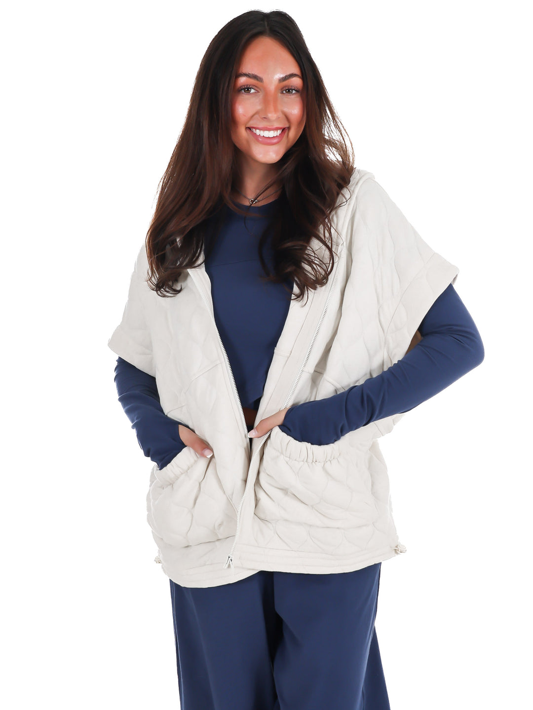 Bubble Quilt Cinch Hoodie Vest