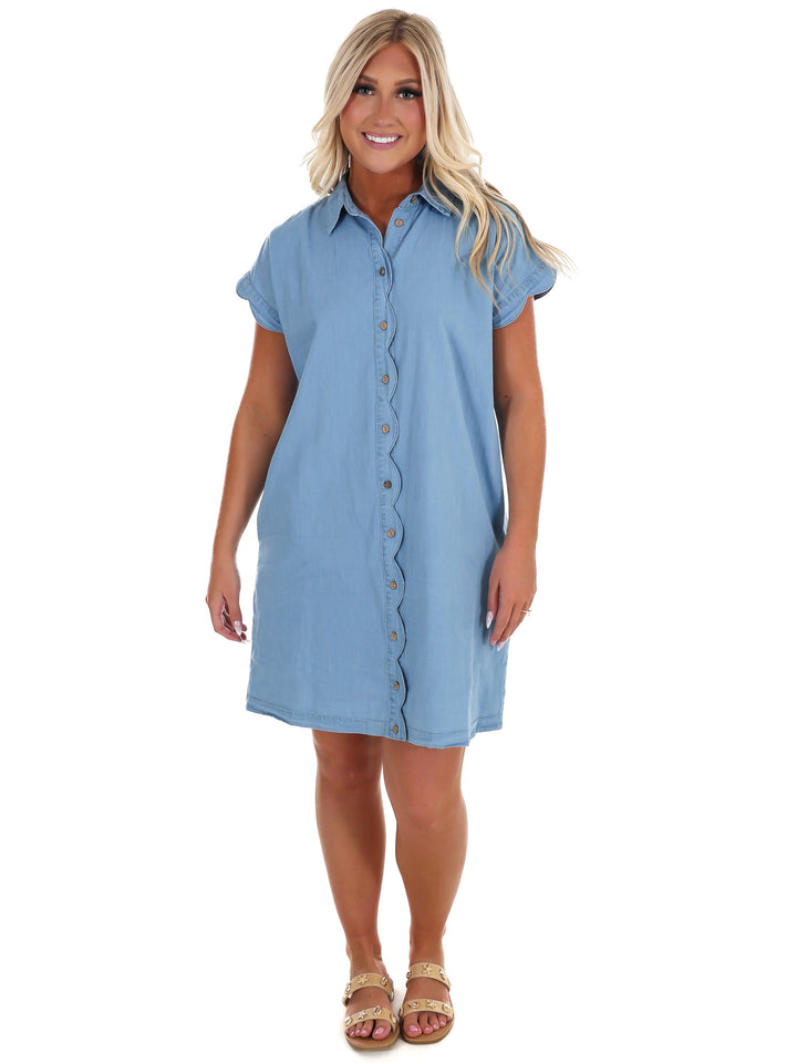 Coffee Run Denim Shirt Dress