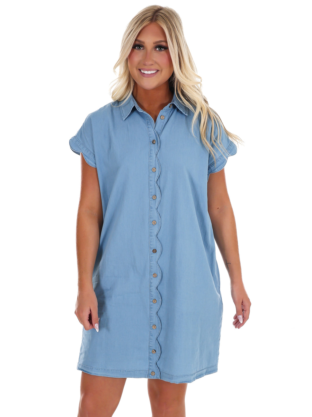 Coffee Run Denim Shirt Dress