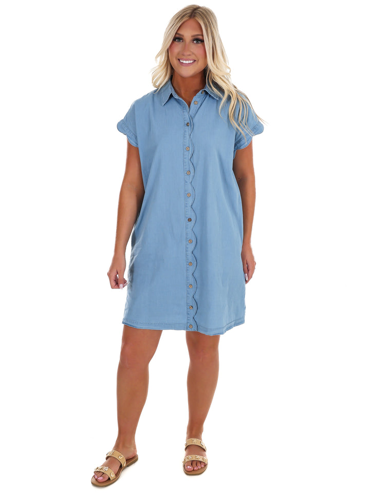 Coffee Run Denim Shirt Dress
