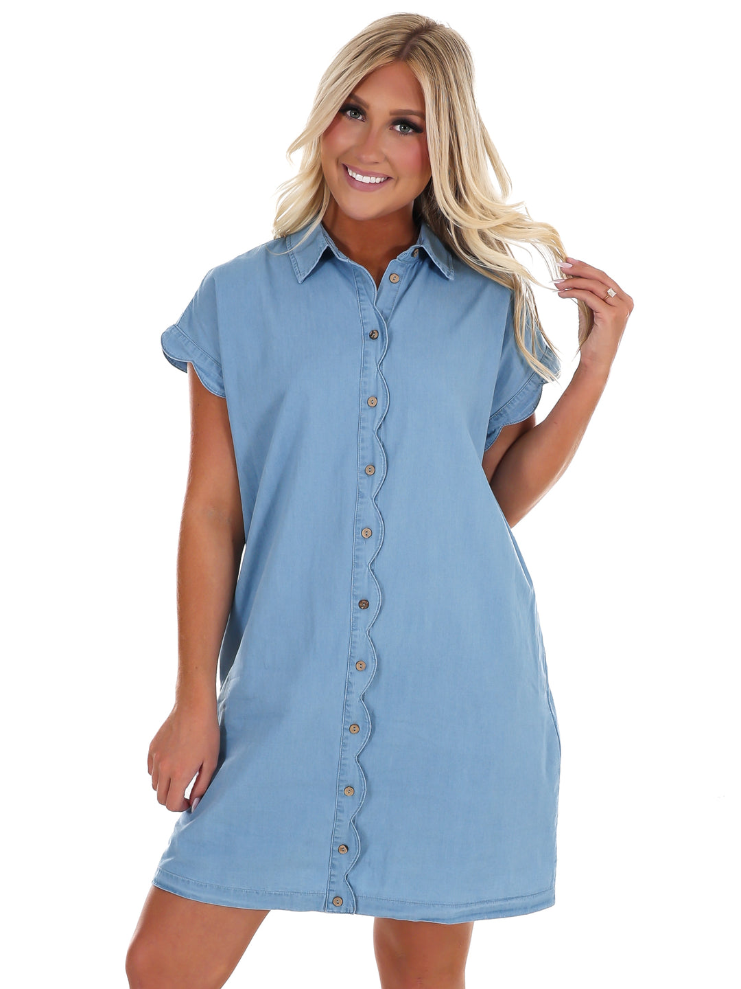 Coffee Run Denim Shirt Dress