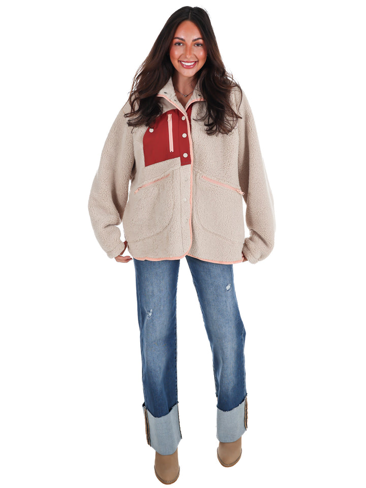 Weekend Trek Sherpa Button Up Jacket