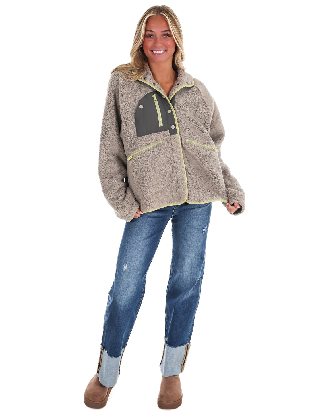 Weekend Trek Sherpa Button Up Jacket
