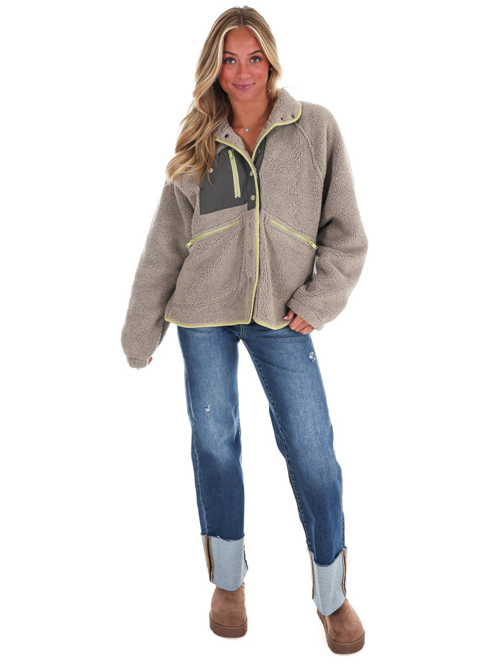 Weekend Trek Sherpa Button Up Jacket