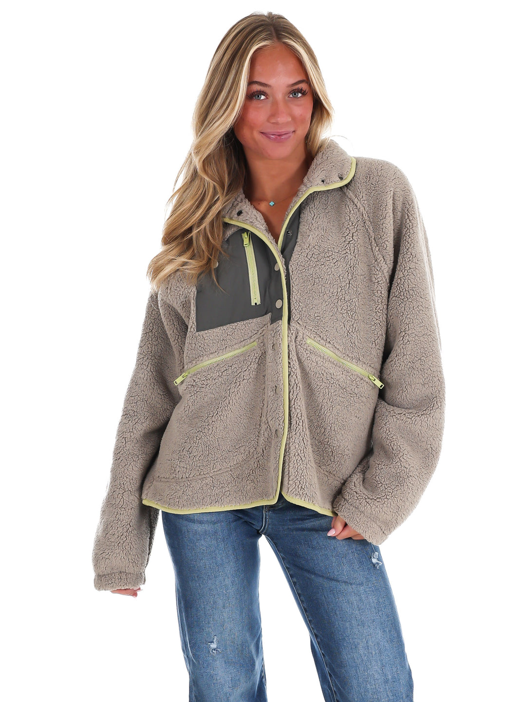 Weekend Trek Sherpa Button Up Jacket