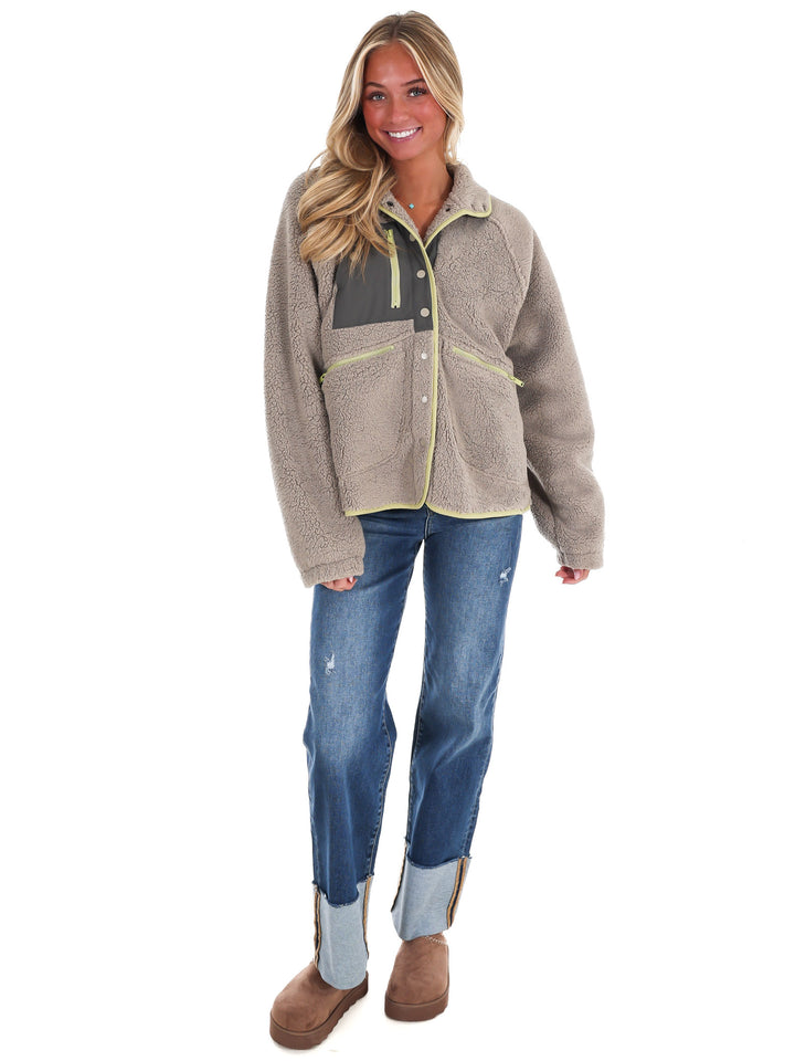 Weekend Trek Sherpa Button Up Jacket