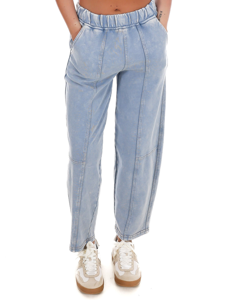 Chill Zone Acid Washed High Waist Capri Joggers