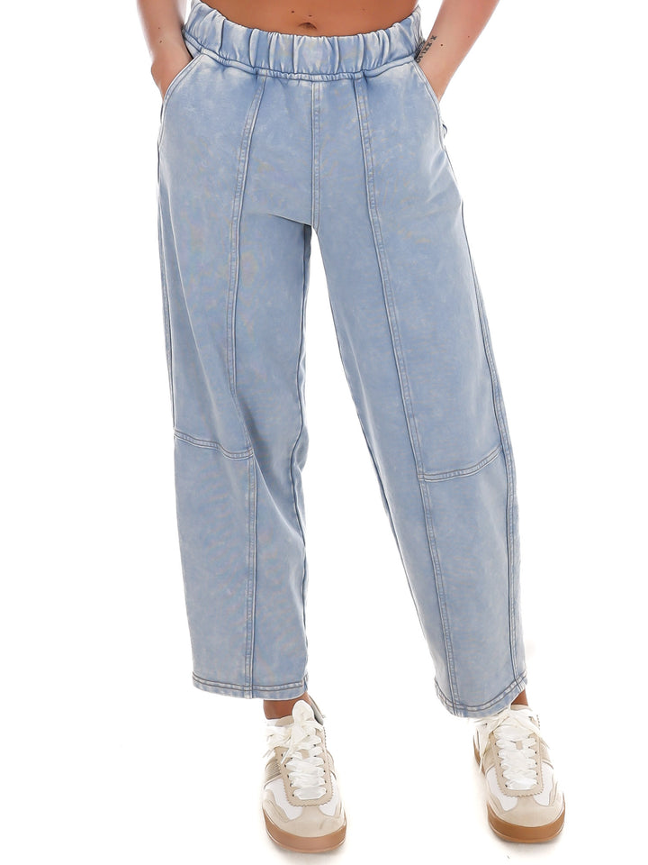 Chill Zone Acid Washed High Waist Capri Joggers