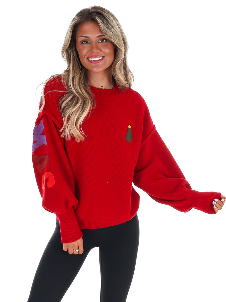 Merry Christmas Multicolor Knit Sweater