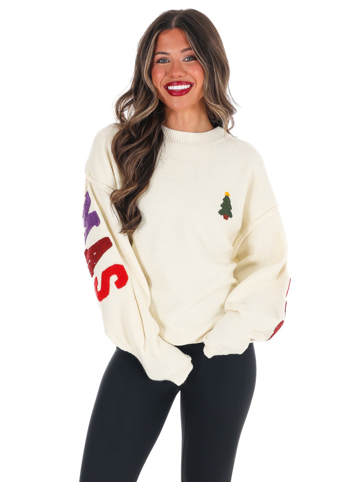 Merry Christmas Multicolor Knit Sweater