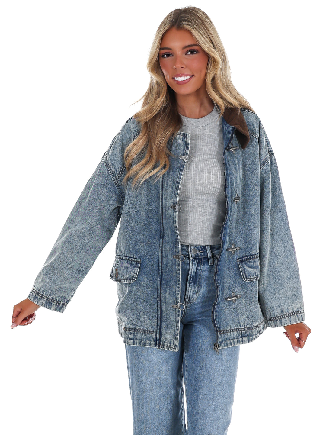 Weekend Ranch Contrast Collar Denim Jacket