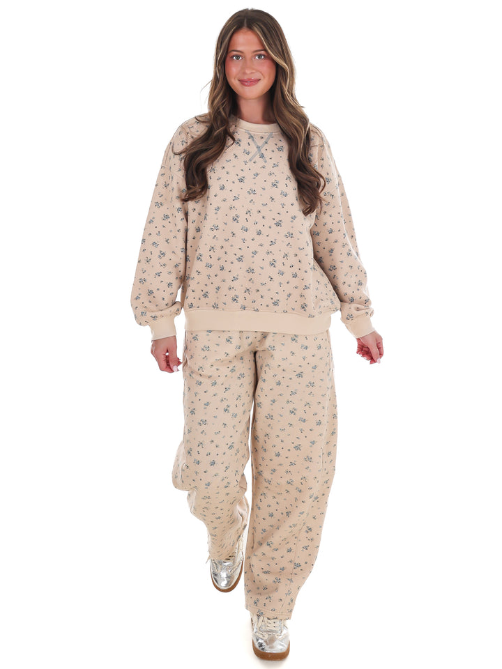 Cottage Bloom Floral Barrel Pants