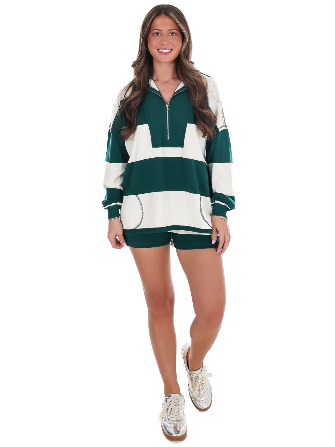 Contrast Stripe Two Piece Set