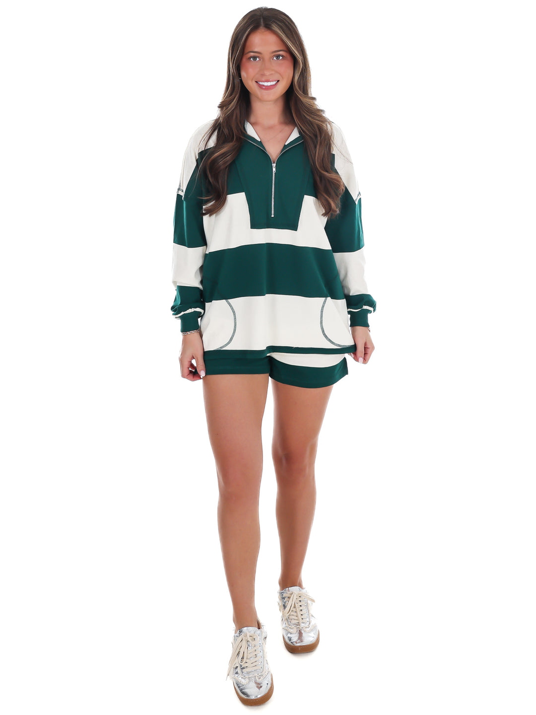 Contrast Stripe Two Piece Set