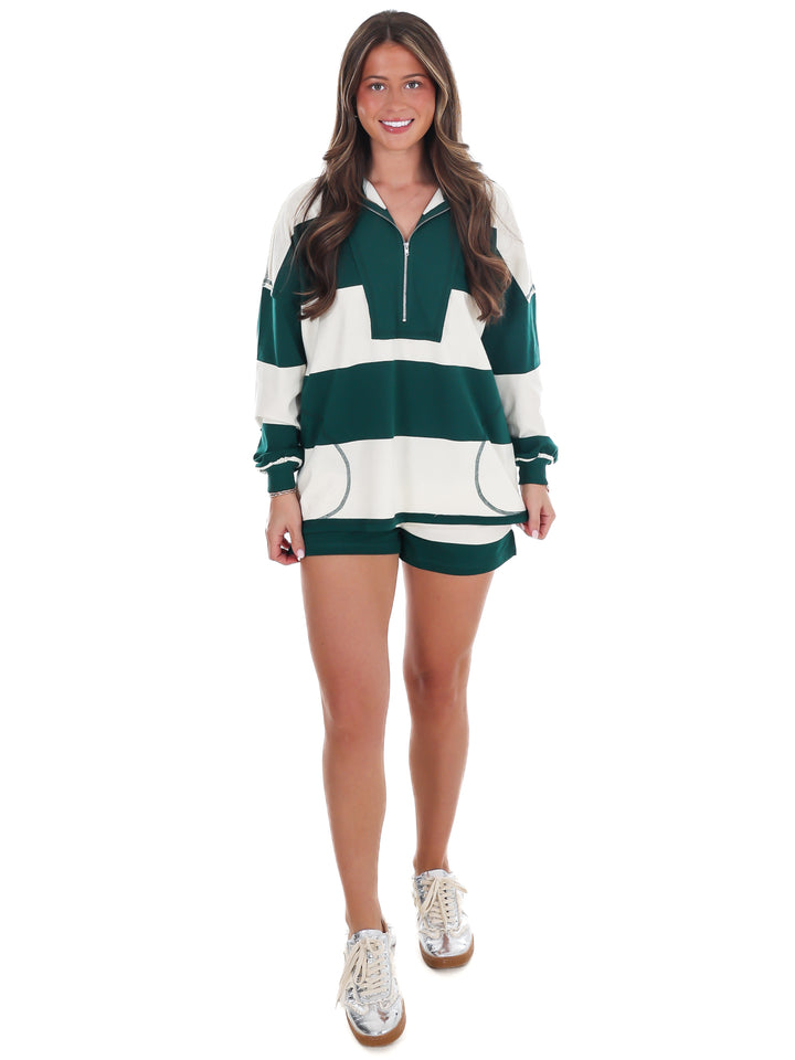 Contrast Stripe Two Piece Set