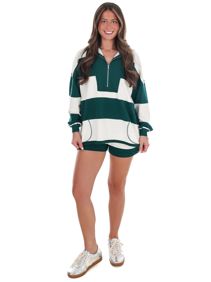 Contrast Stripe Two Piece Set