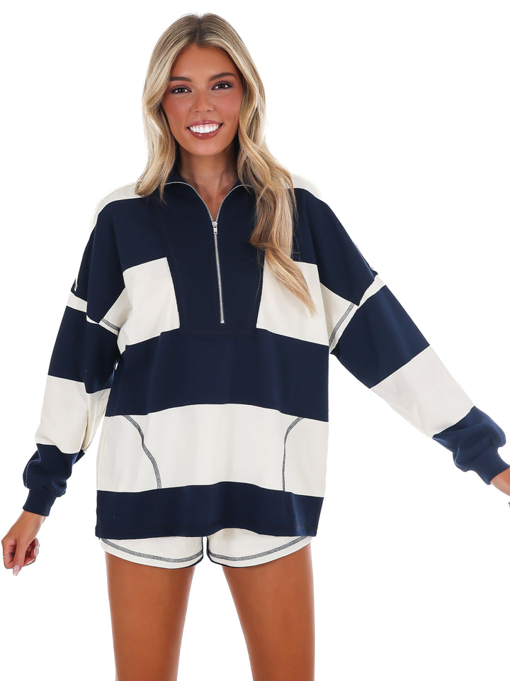 Contrast Stripe Two Piece Set