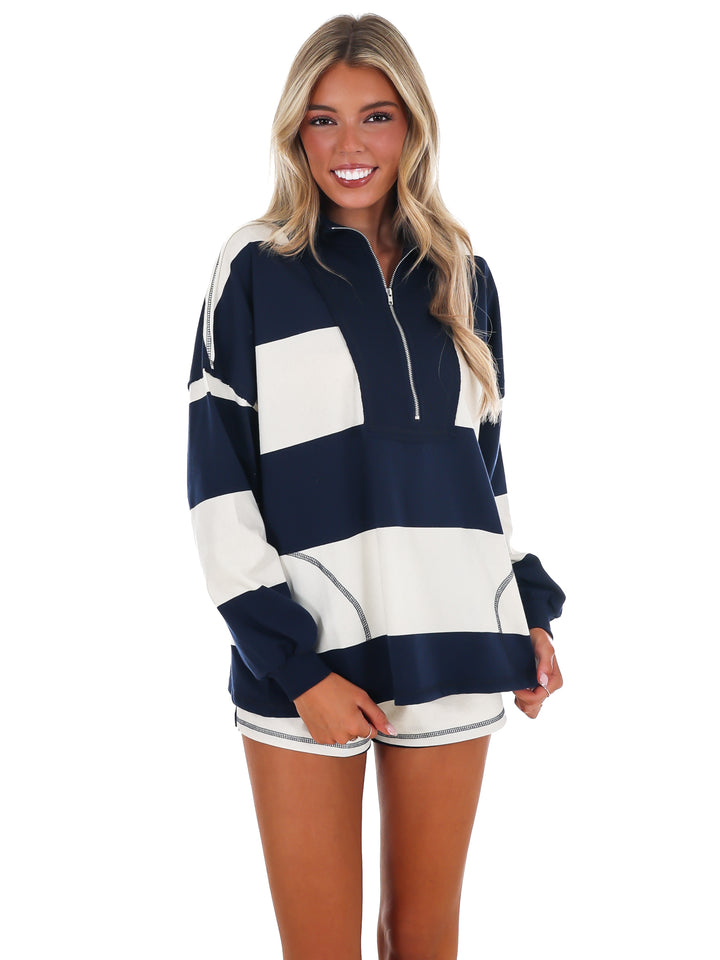 Contrast Stripe Two Piece Set