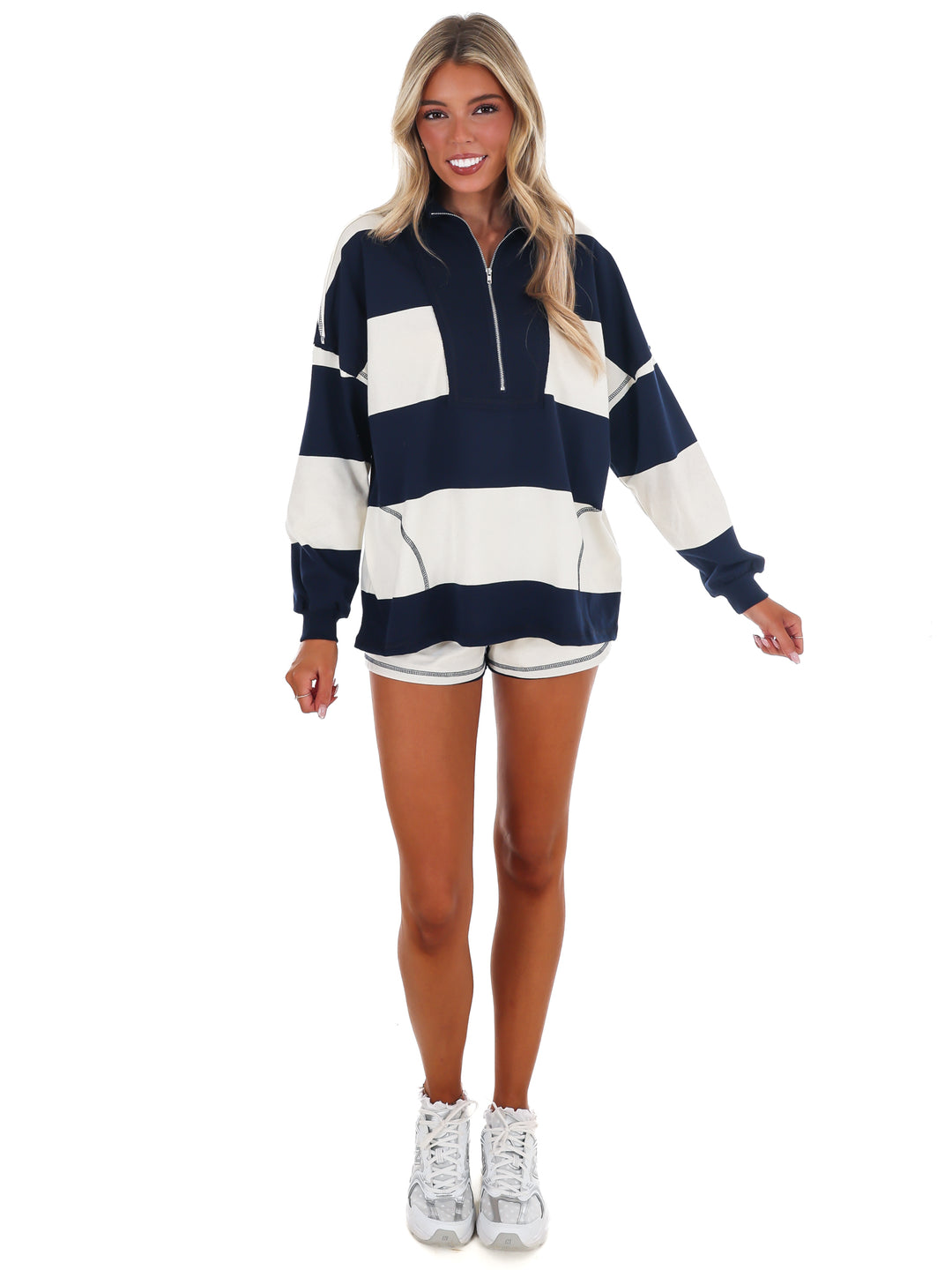 Contrast Stripe Two Piece Set
