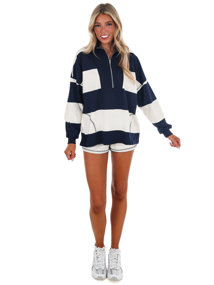 Contrast Stripe Two Piece Set