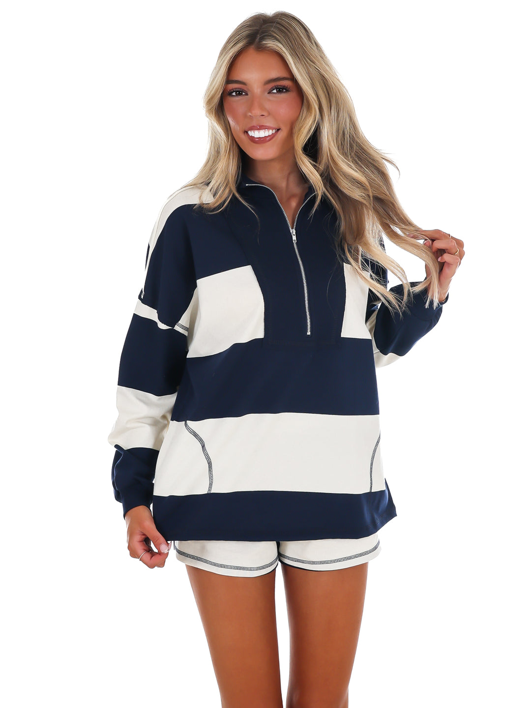 Contrast Stripe Two Piece Set