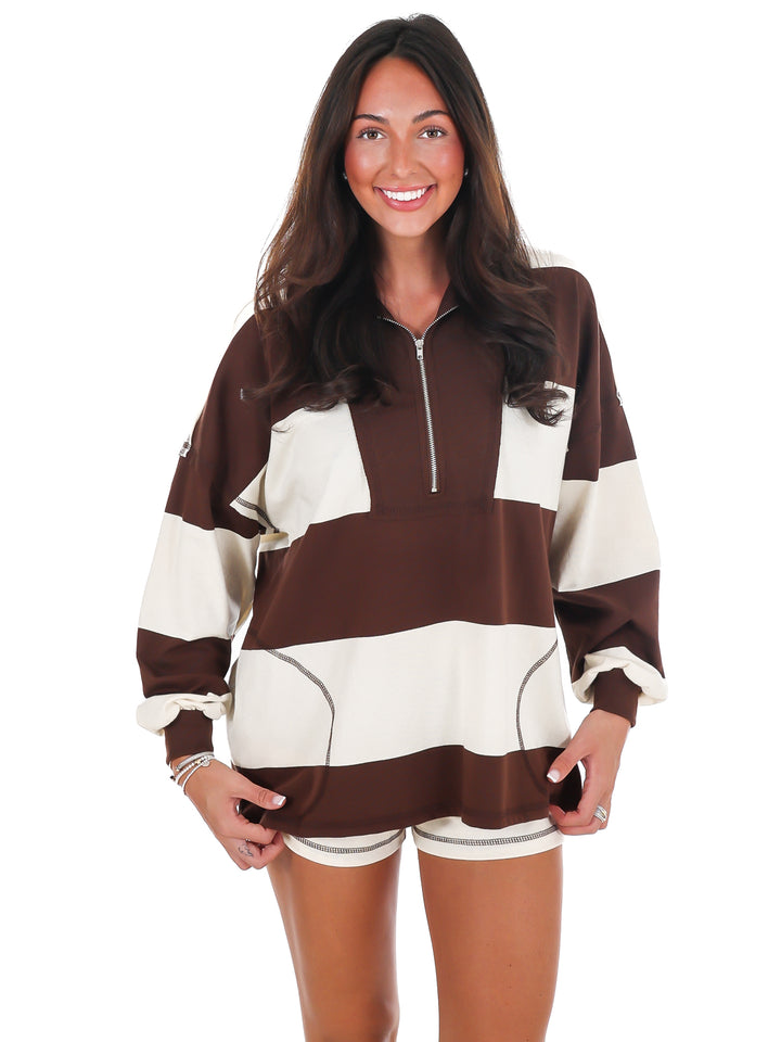 Contrast Stripe Two Piece Set