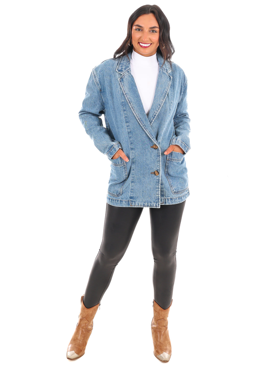 Oversized Denim Blazer