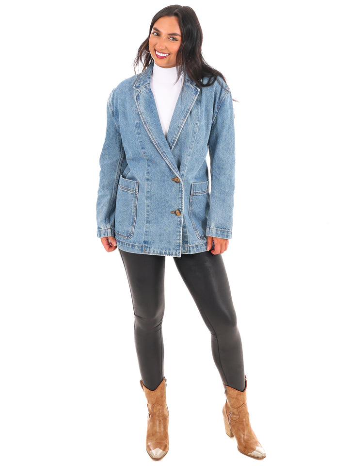 Oversized Denim Blazer