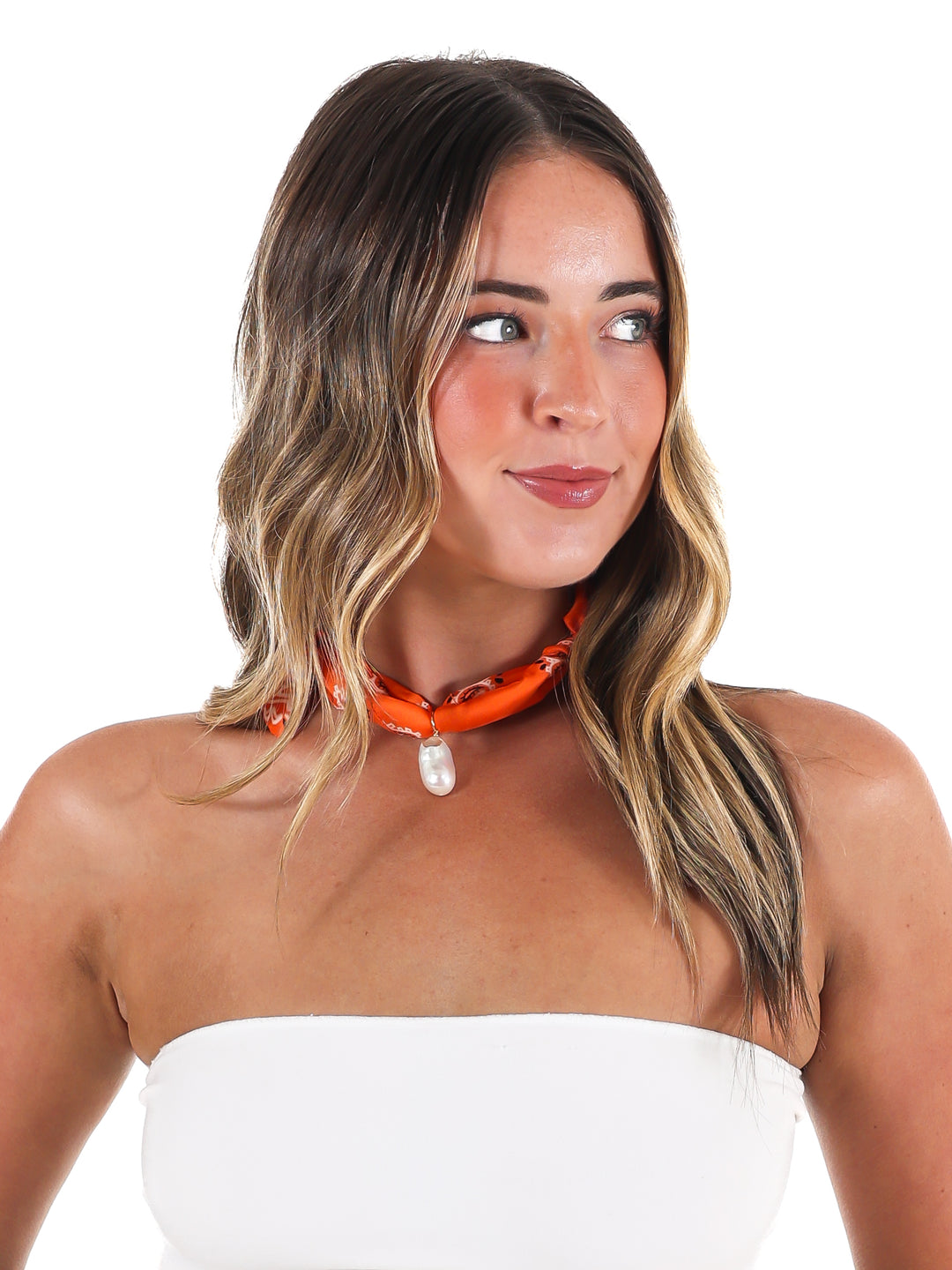 Josie's Bandana Pearl Charm Necklace