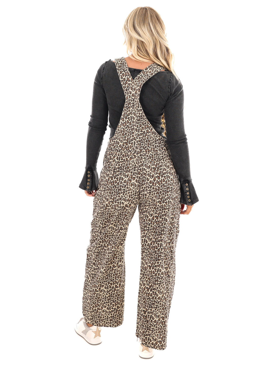 Wild & Free Leopard Slouchy Barrel Overalls