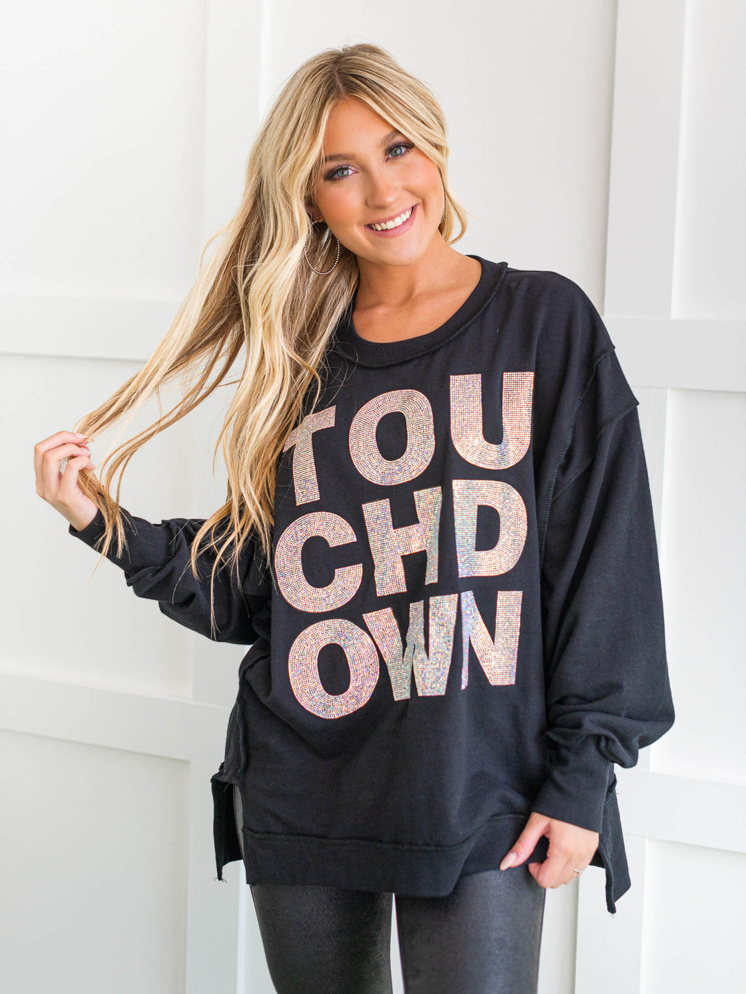 Rhinestone Touchdown Pullover