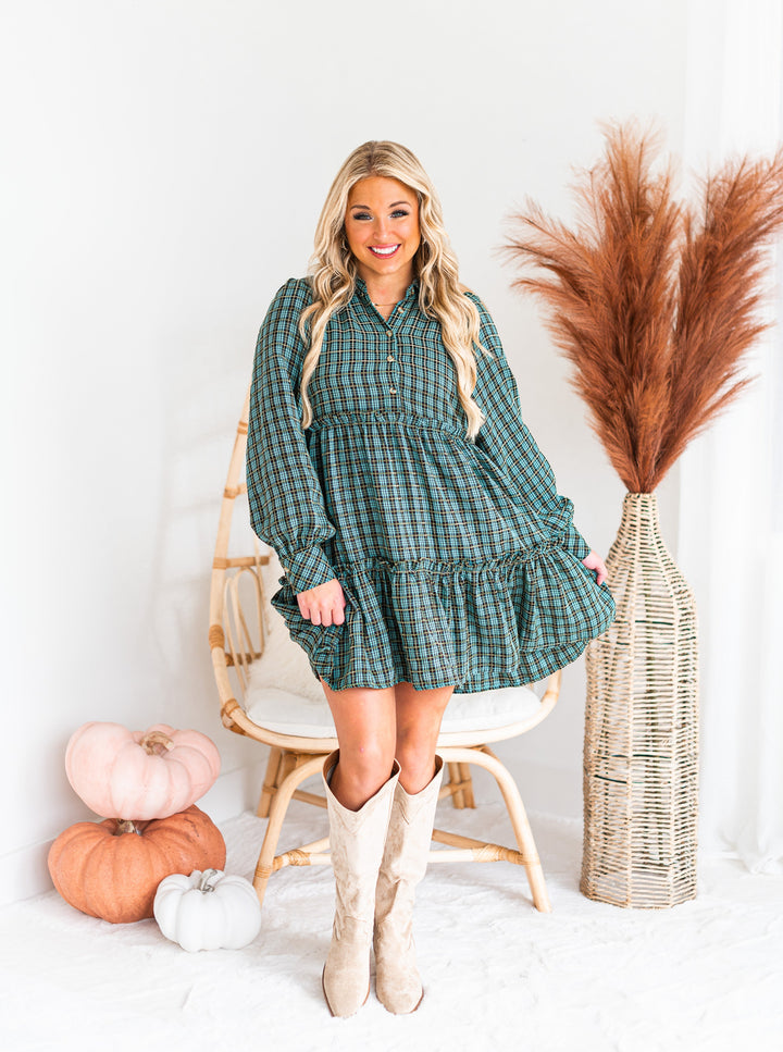 Give Thanks Plaid Dress