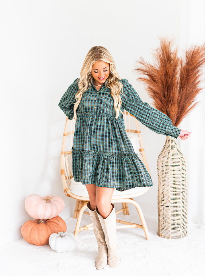 Give Thanks Plaid Dress