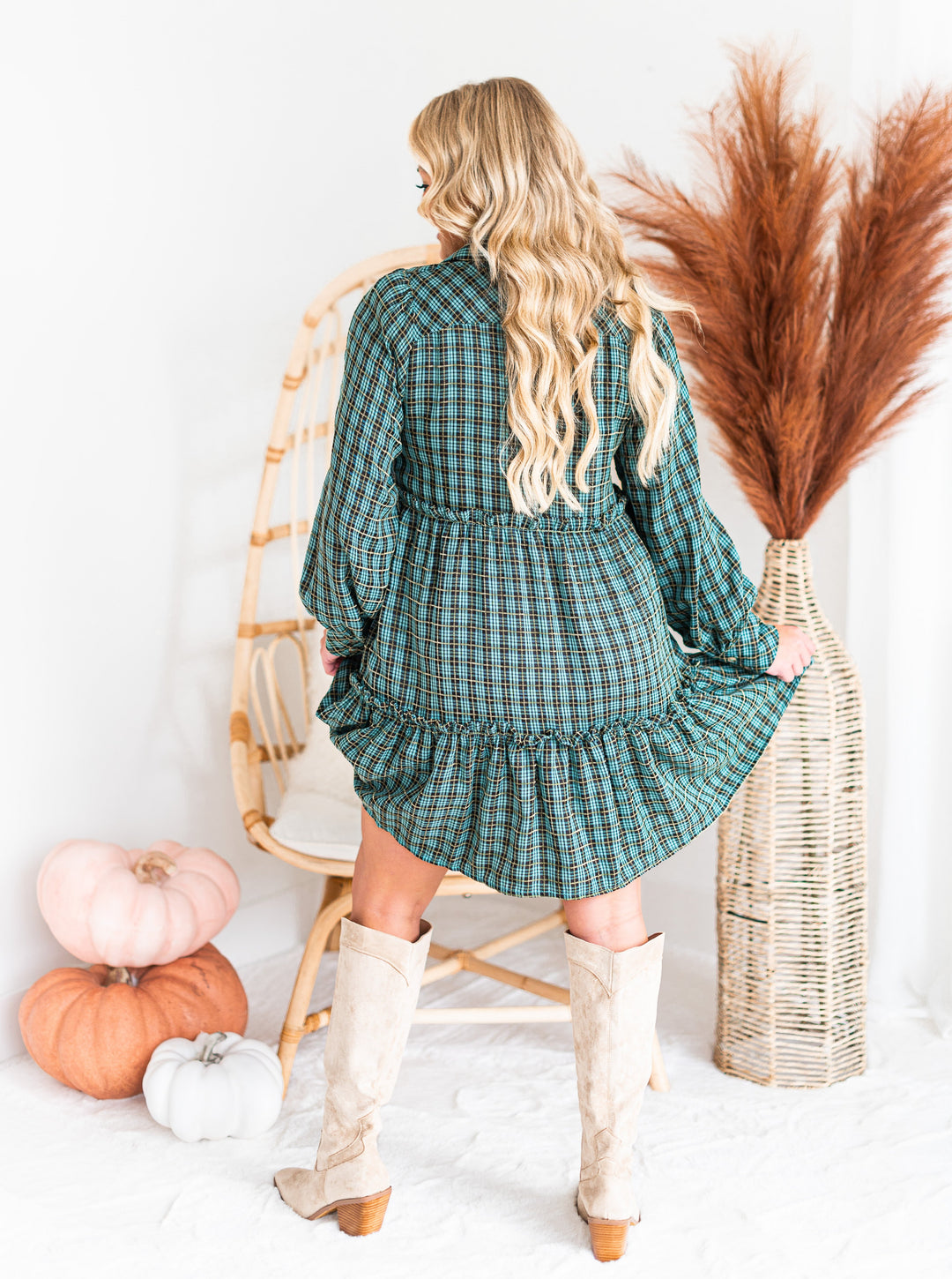 Give Thanks Plaid Dress