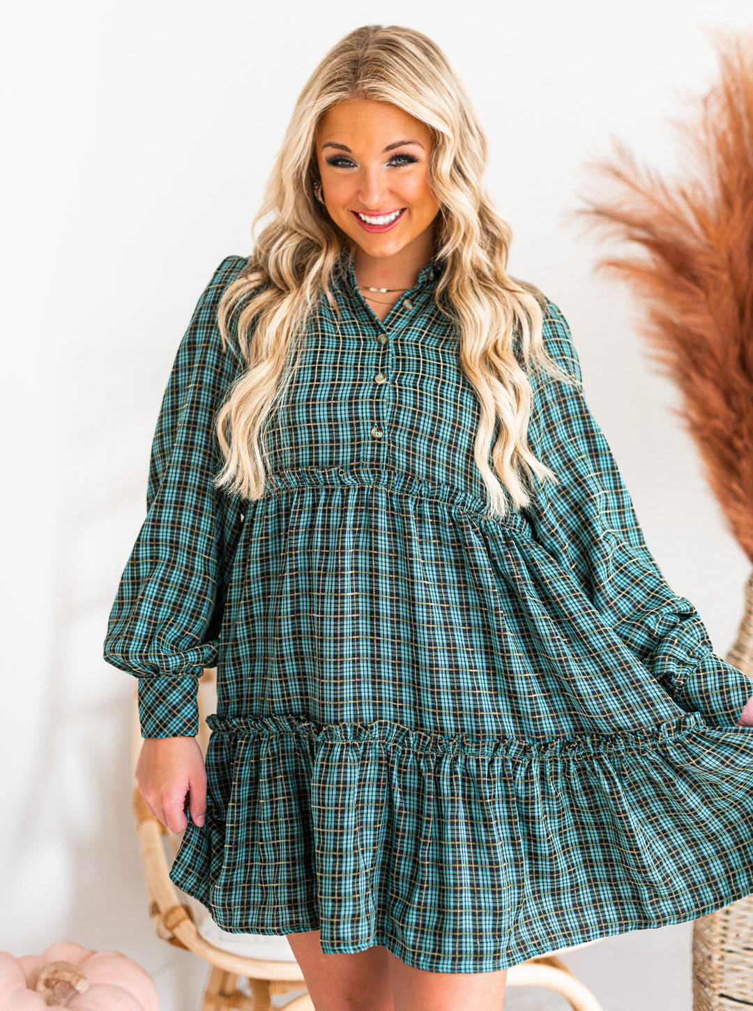 Give Thanks Plaid Dress