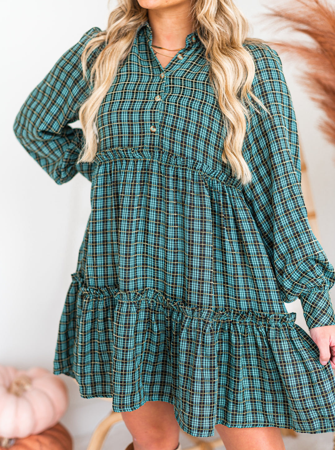 Give Thanks Plaid Dress