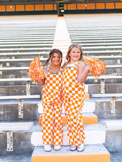 Youth Orange & White Checkered Game Bibs