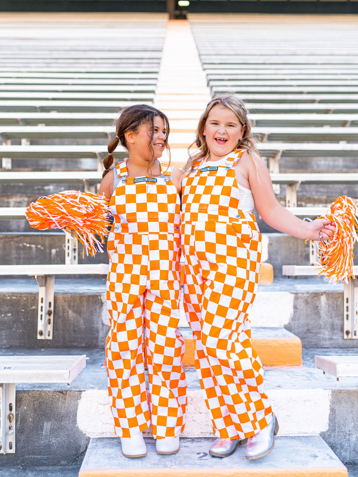 Youth Orange & White Checkered Game Bibs